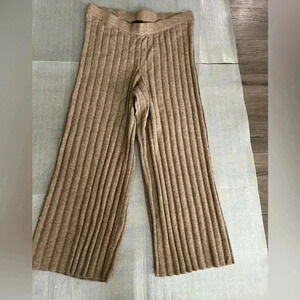 [XL]Current Air Anthropologie Viscose Rib Knit  Wide Leg Cropped Sweater Pants